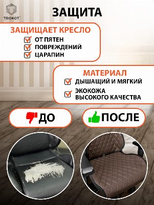 Накидка на игровое кресло Экокожа цвет шоколад