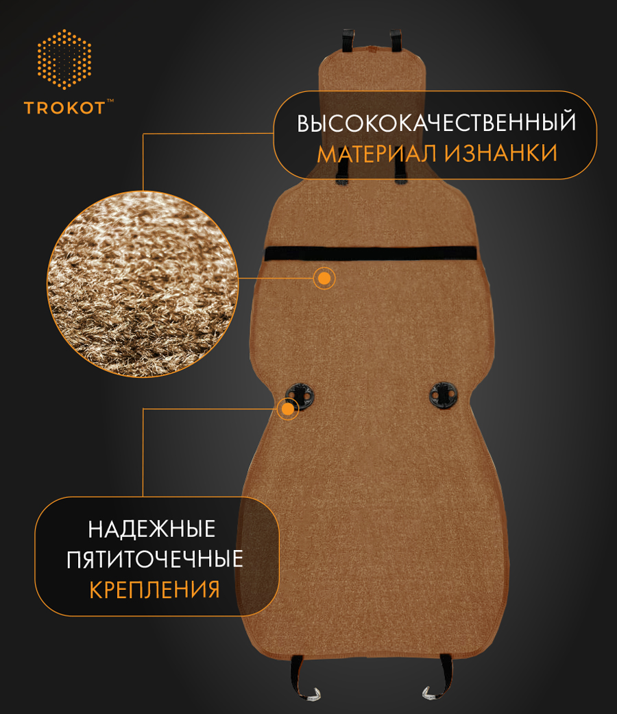  Меховые накидки на сиденья - Серые меховые накидки на передние сиденья Лайт - фото